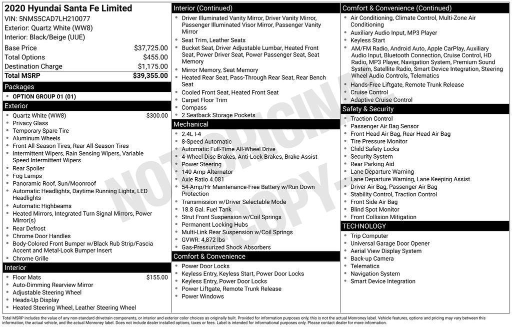 hyundai santa fe 2020 5NMS5CAD7LH210077 image hyundai santa fe 2020 5NMS5CAD7LH210077 image